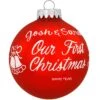 Personalized Our First Christmas Red Satin Round Glass Ornament -Holiday Decoration Store 1160028 web 1.default