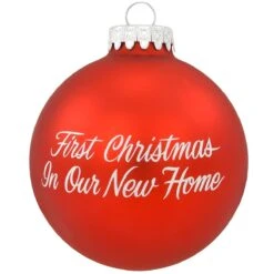 Personalized First Christmas In Our New Home Round Glass Ornament 6 Personalized First Christmas In Our New Home Round Glass Ornament -Holiday Decoration Store 1160029 web 2