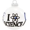 I Love Science Glass Ornament