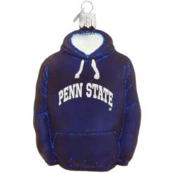 Penn State Hoodie Glass Ornament