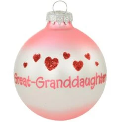 Personalized Great Granddaughter With Hearts Glass Ornament 5 Personalized Great Granddaughter With Hearts Glass Ornament -Holiday Decoration Store 1164337 web 2