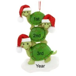 Personalized Turtle Family Of 3 With Santa Hats Ornament -Holiday Decoration Store 1164921 web 3