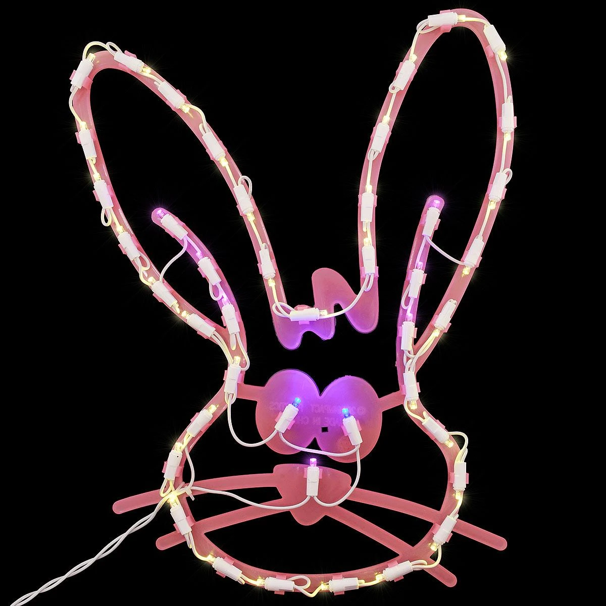 LED Pink Bunny Face Ornamental 3 LED Pink Bunny Face Ornamental