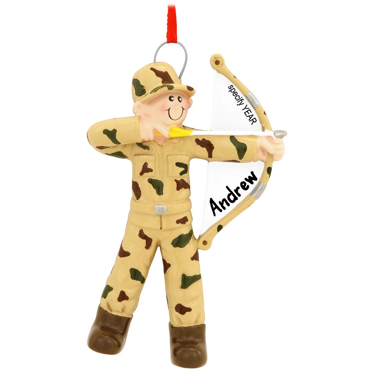 Personalized Bow Hunter In Camo Ornament 3 Personalized Bow Hunter In Camo Ornament