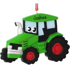 Personalized Tractor With Eyes Ornament
