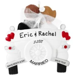 Personalized Just Married Wedding Car Ornament