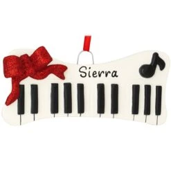 Personalized White And Black Keyboard Ornament