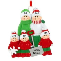 Personalized Family Of 5 With Snow Shovel Ornament -Holiday Decoration Store 1165689 web 4