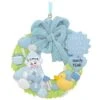 Personalized Blue Baby's First Christmas Wreath With Glitter Ornament -Holiday Decoration Store 1165695 web 1.default