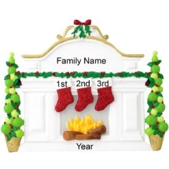 Personalized Fireplace Mantle With 3 Stockings Table Display -Holiday Decoration Store 1166125 web 3
