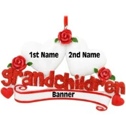 Personalized Grandchildren With Two Hearts Ornament -Holiday Decoration Store 1166208 web 3