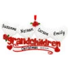 Personalized Grandchildren With Four Hearts Ornament