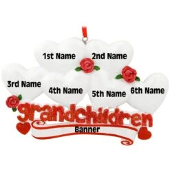 Personalized Grandchildren With Six Hearts Ornament -Holiday Decoration Store 1166212 web 3