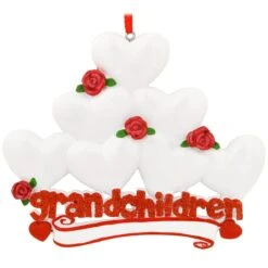 Personalized Grandchildren With Seven Hearts Ornament 6 Personalized Grandchildren With Seven Hearts Ornament -Holiday Decoration Store 1166213 web 2