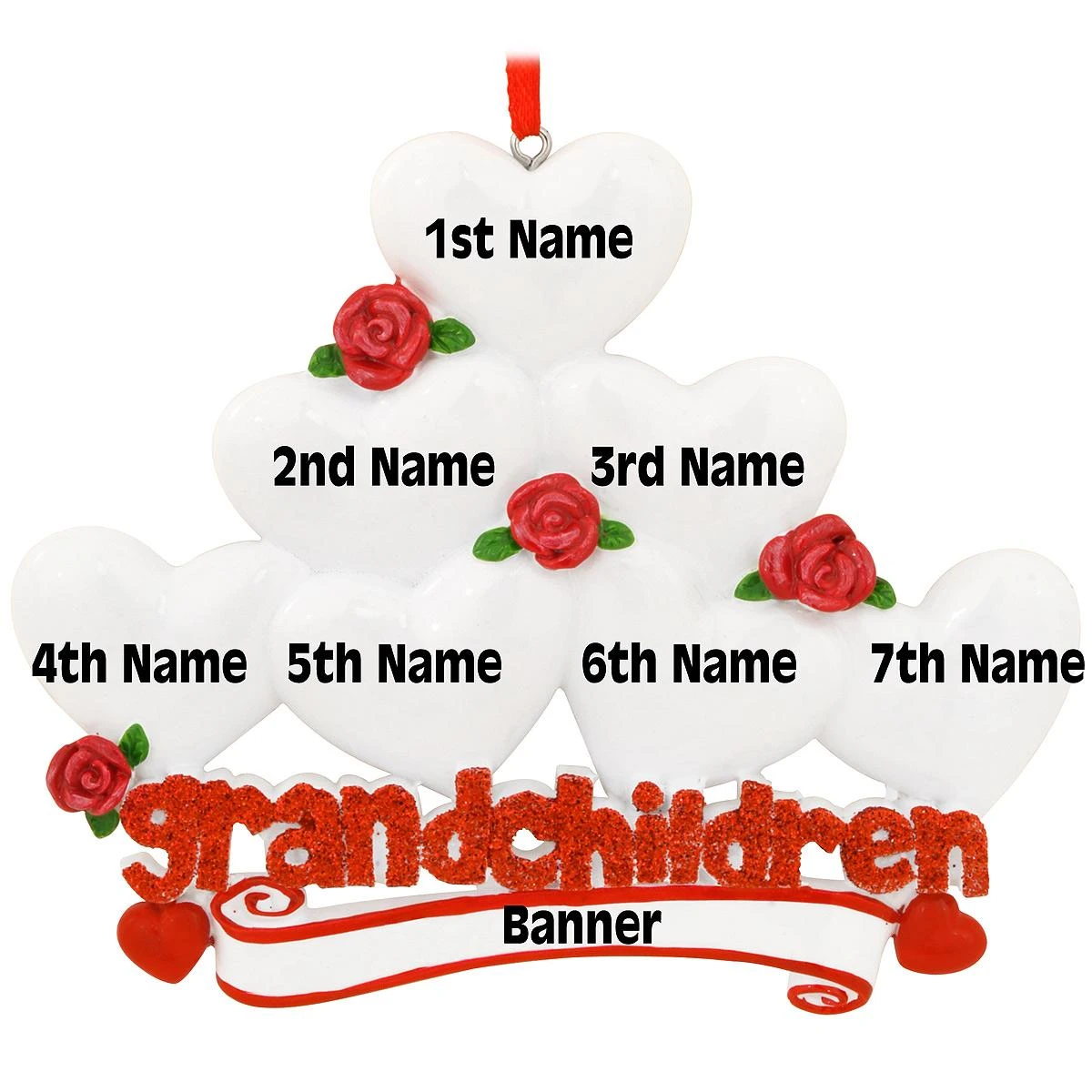Personalized Grandchildren With Seven Hearts Ornament 5 Personalized Grandchildren With Seven Hearts Ornament - Image 3