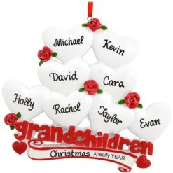 Personalized Grandchildren With 8 Hearts Ornament -Holiday Decoration Store 1166214 web 2