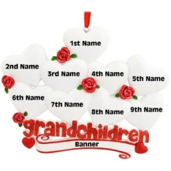 Personalized Grandchildren With 9 Hearts Ornament -Holiday Decoration Store 1166215 web 3