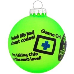Neon Green Video Gamer Glass Ornament -Holiday Decoration Store 1166636 web 2