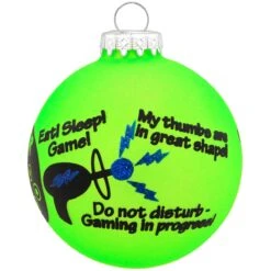 Neon Green Video Gamer Glass Ornament -Holiday Decoration Store 1166636 web 3
