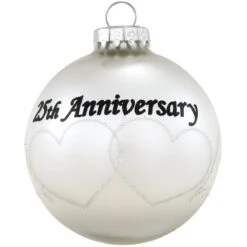 Personalized 25th Anniversary Hearts Swirls Glass Ornament -Holiday Decoration Store 1166641 web 3