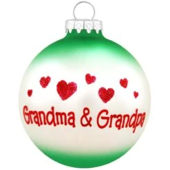 Personalized Grandma And Grandpa With Hearts Glass Ornament -Holiday Decoration Store 1166810 web 2