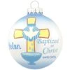 Personalized Blue Baptized In Christ With Cross Glass Ornament -Holiday Decoration Store 1167758 web 1.default
