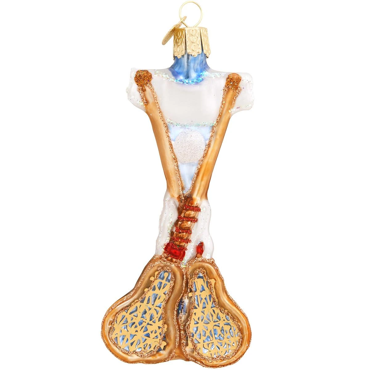Lacrosse Set Glass Ornament 3 Lacrosse Set Glass Ornament