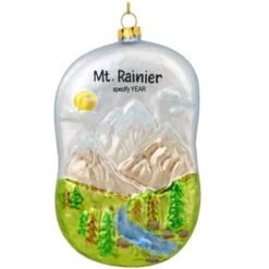 Personalized Mountain View Glass Ornament