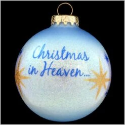 Personalized Christmas In Heaven Sparkle Glass Ornament -Holiday Decoration Store 1171977 web 2