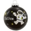 Personalized Space Astronaut Glass Ornament