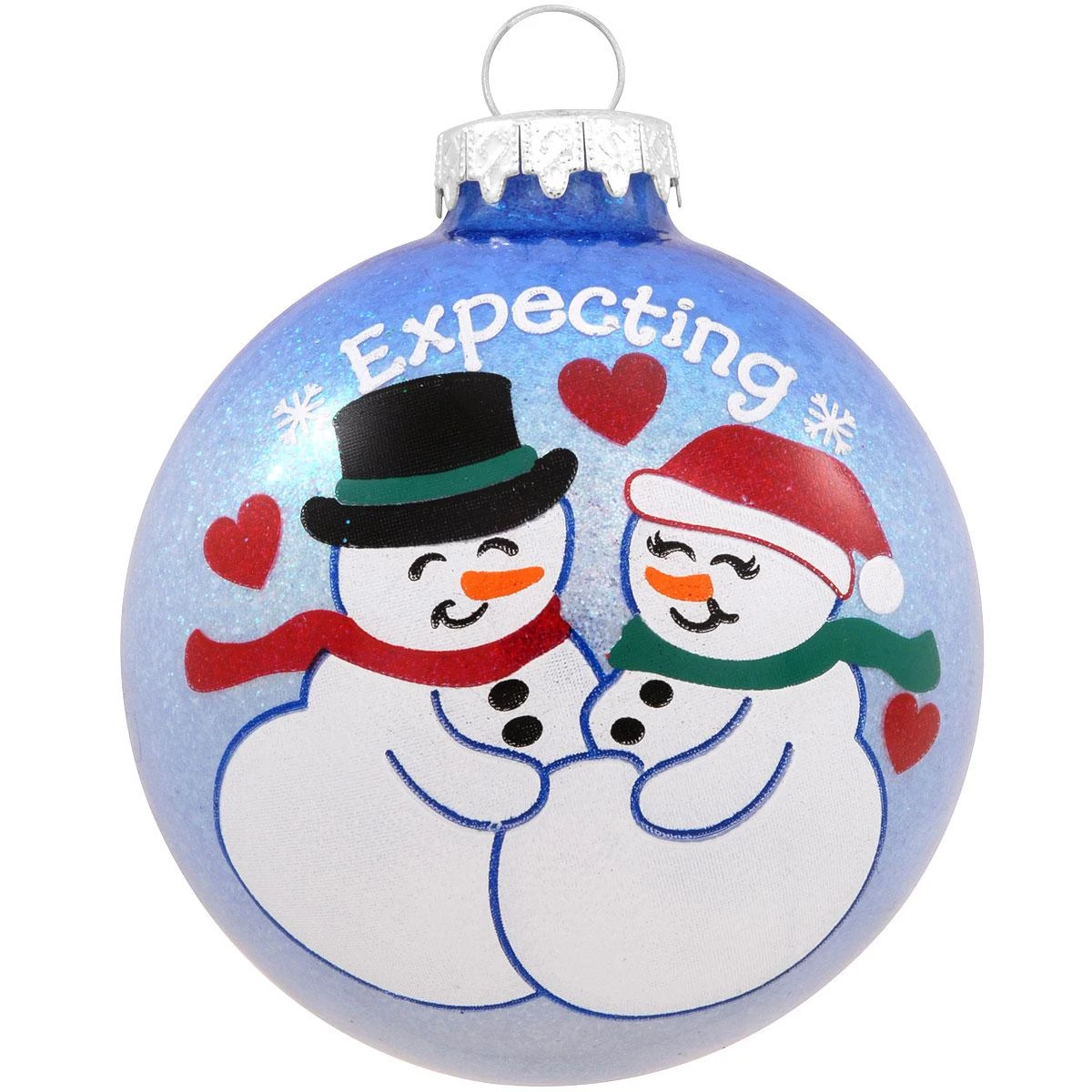 Personalized Expecting Snowcouple Glass Ornament 4 Personalized Expecting Snowcouple Glass Ornament - Image 2