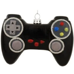 Personalized Black Video Game Controller Glass Ornament -Holiday Decoration Store 1172686 web 2