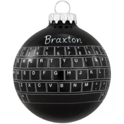 Personalized Computer Keyboard Glass Ornament