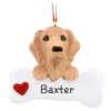 Personalized Golden Retriever With Bone Ornament