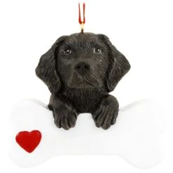 Personalized Black Lab With Bone Ornament -Holiday Decoration Store 1173338 web 2