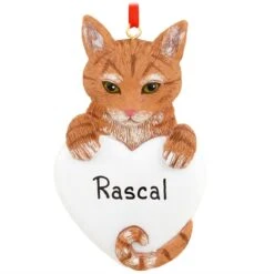 Personalized Orange Tabby Cat Ornament