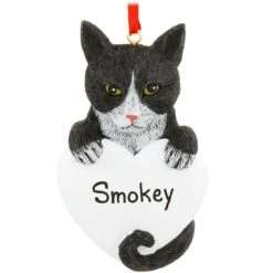 Personalized Black Tuxedo Cat Ornament