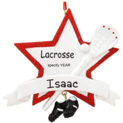 Personalized Lacrosse Star With Shoes Ornament