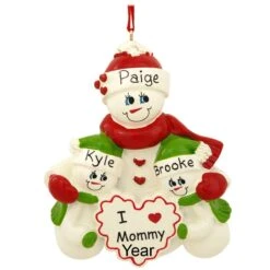 Personalized I Love Mommy With 2 Children Ornament