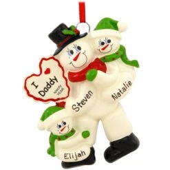 Personalized I Love Daddy With 2 Children Ornament