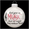 God Gave Us Music Sparkle Glass Ornament