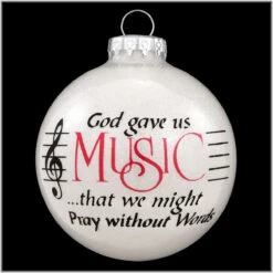 God Gave Us Music Sparkle Glass Ornament