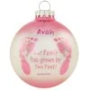 Personalized Pink Baby Footsteps Glass Ornament -Holiday Decoration Store 1173963 web 1.default