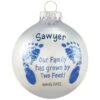 Personalized Blue Baby Footsteps Glass Ornament -Holiday Decoration Store 1173964 web 1.default