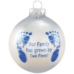 Personalized Blue Baby Footsteps Glass Ornament -Holiday Decoration Store 1173964 web 2