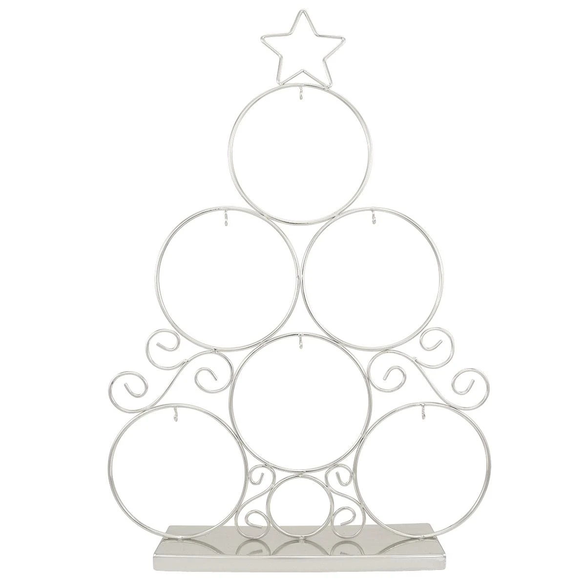 Chrome Tree With Star 6 Ornament Display Stand 3 Chrome Tree With Star 6 Ornament Display Stand