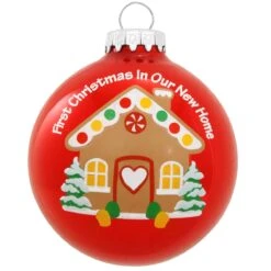 Personalized First Christmas In Our New Home Gingerbread House Glass Ornament -Holiday Decoration Store 1174240 web 2