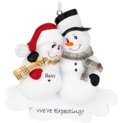 Personalized We're Expecting Snowman Couple Ornament 5 Personalized We're Expecting Snowman Couple Ornament -Holiday Decoration Store 1174529 web 2