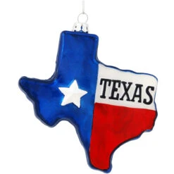 Texas Shaped Glass Ornament