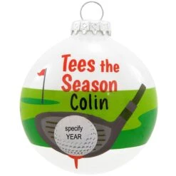 Personalized Tees The Season Golf Glass Ornament
